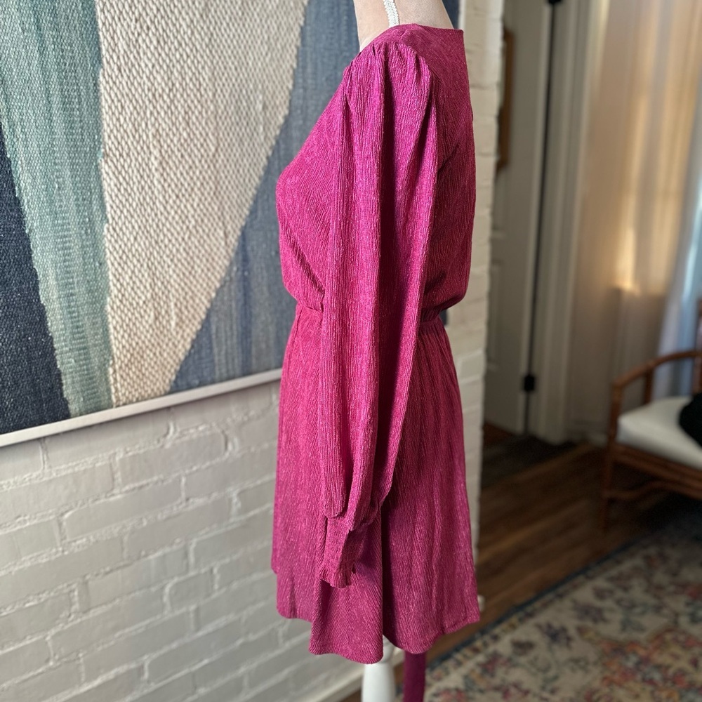 Flying Tomato Purple Accordion Ribbed Flowy Sleeve Dress - Picture 10 of 14